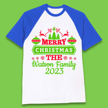 Personalised Family Christmas Baseball T-Shirt