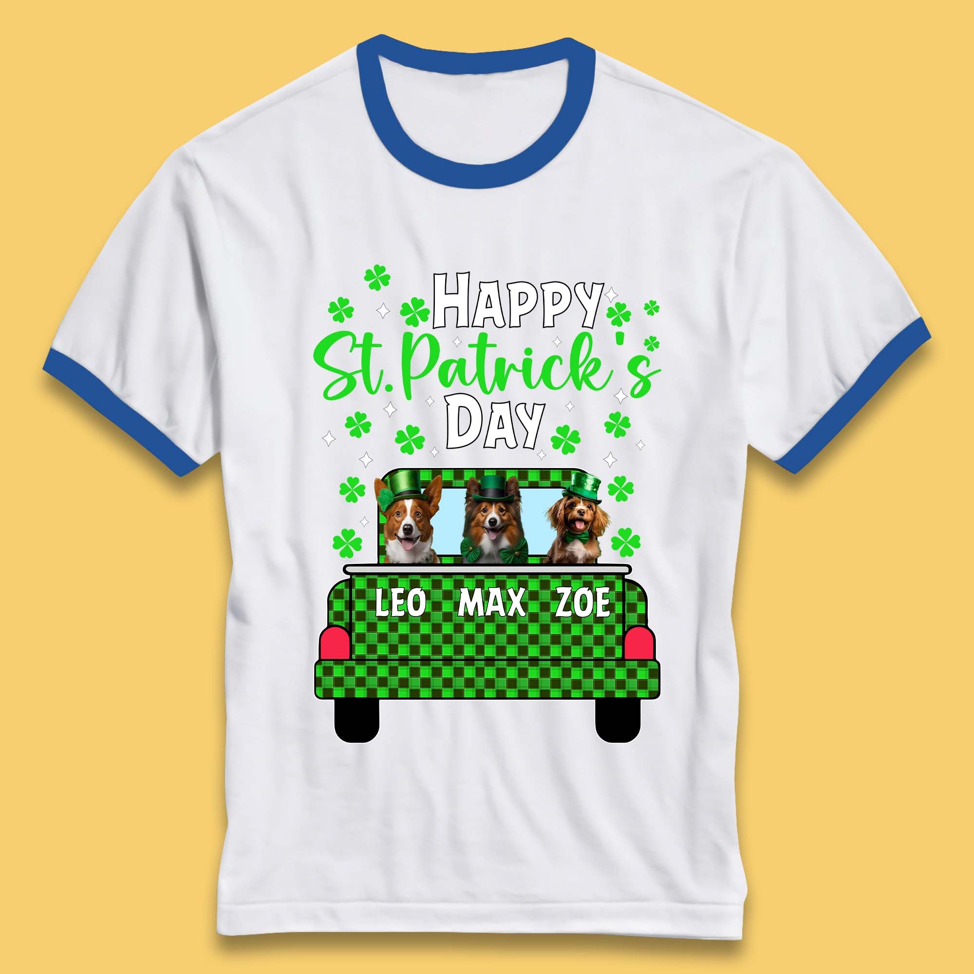 Personalised Dog St. Patrick's Day Ringer T-Shirt