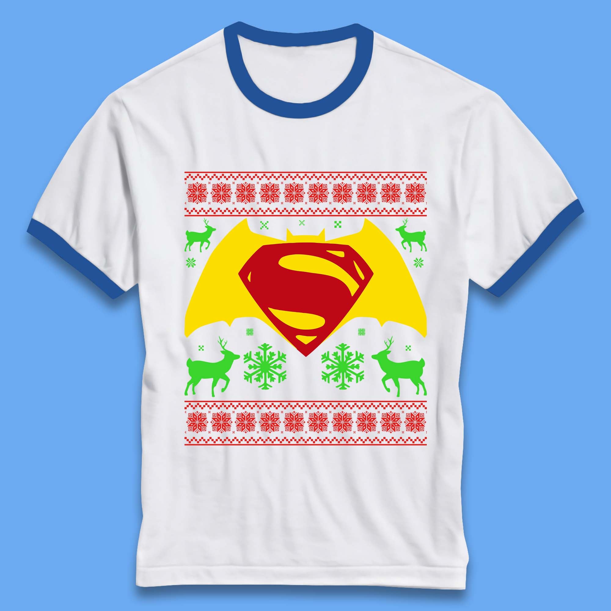 Batman V Superman Christmas Ringer T-Shirt