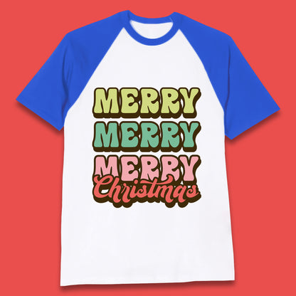 merry merry merry christmas baseball t shirt