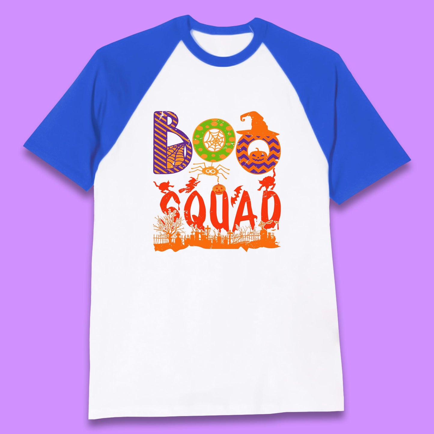 Boo Squad Halloween Matching Costume Horror Boo Crew Baseball T Shirt