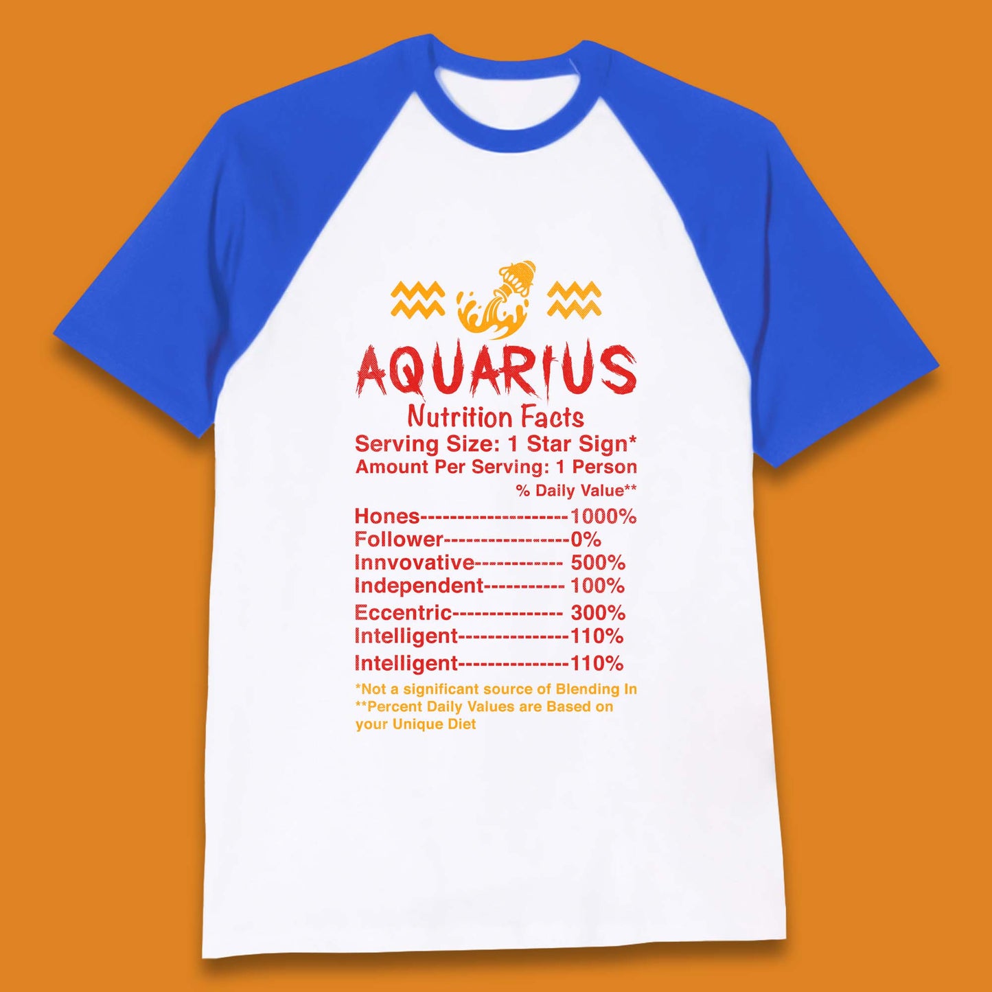 Aquarius Nutrition Facts Baseball T-Shirt