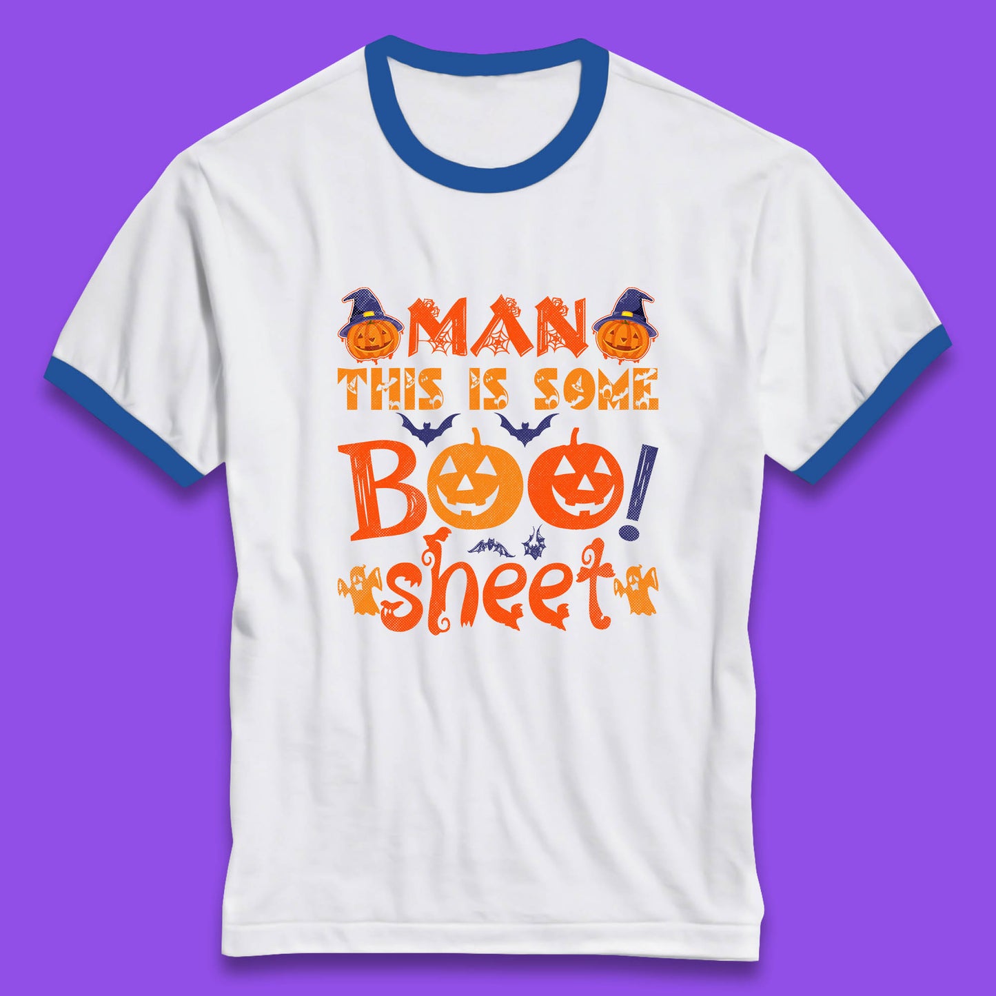 Man This Is Some Boo Sheet Funny Ghost Halloween Costume Ringer T Shirt