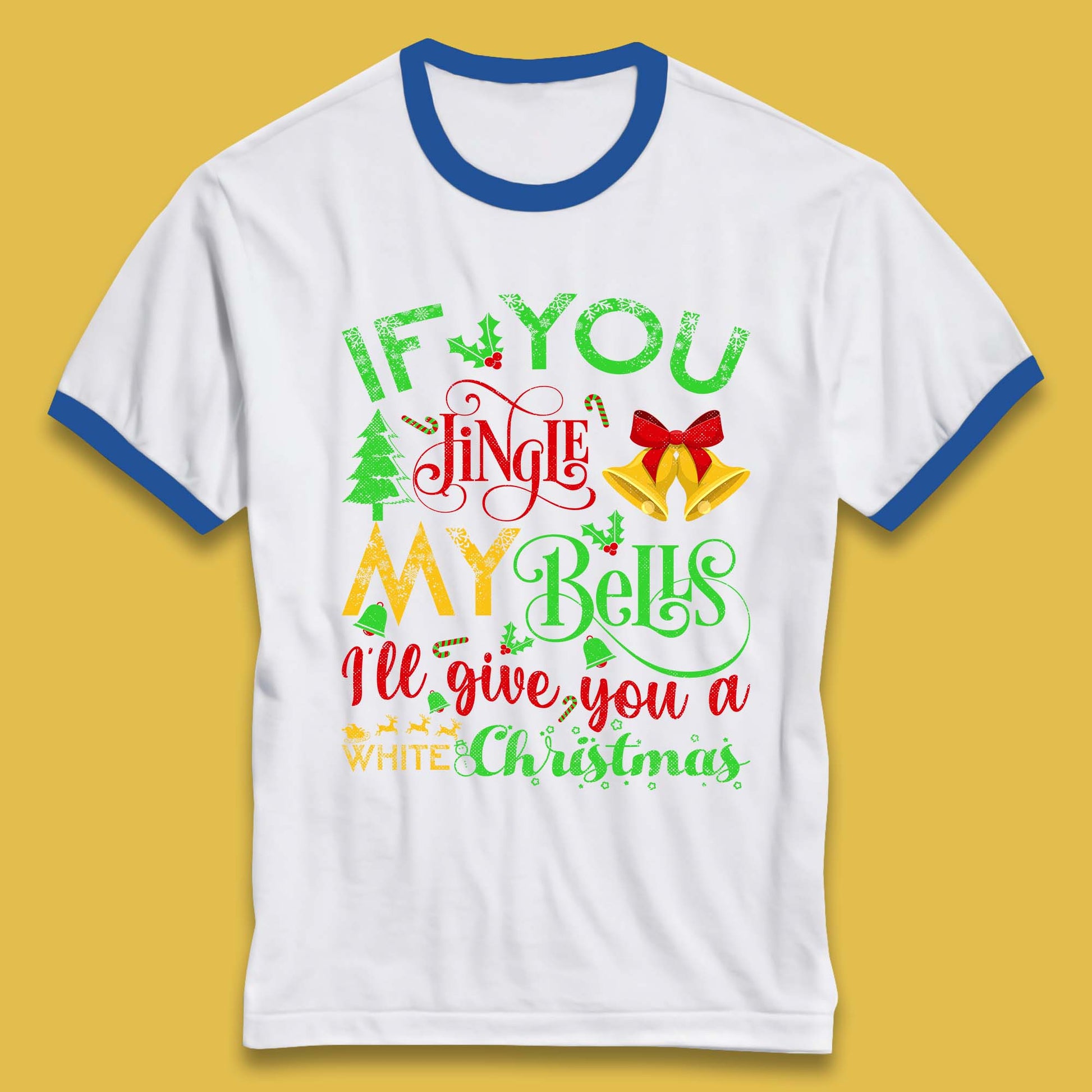 jingle bells funny ringer t shirt