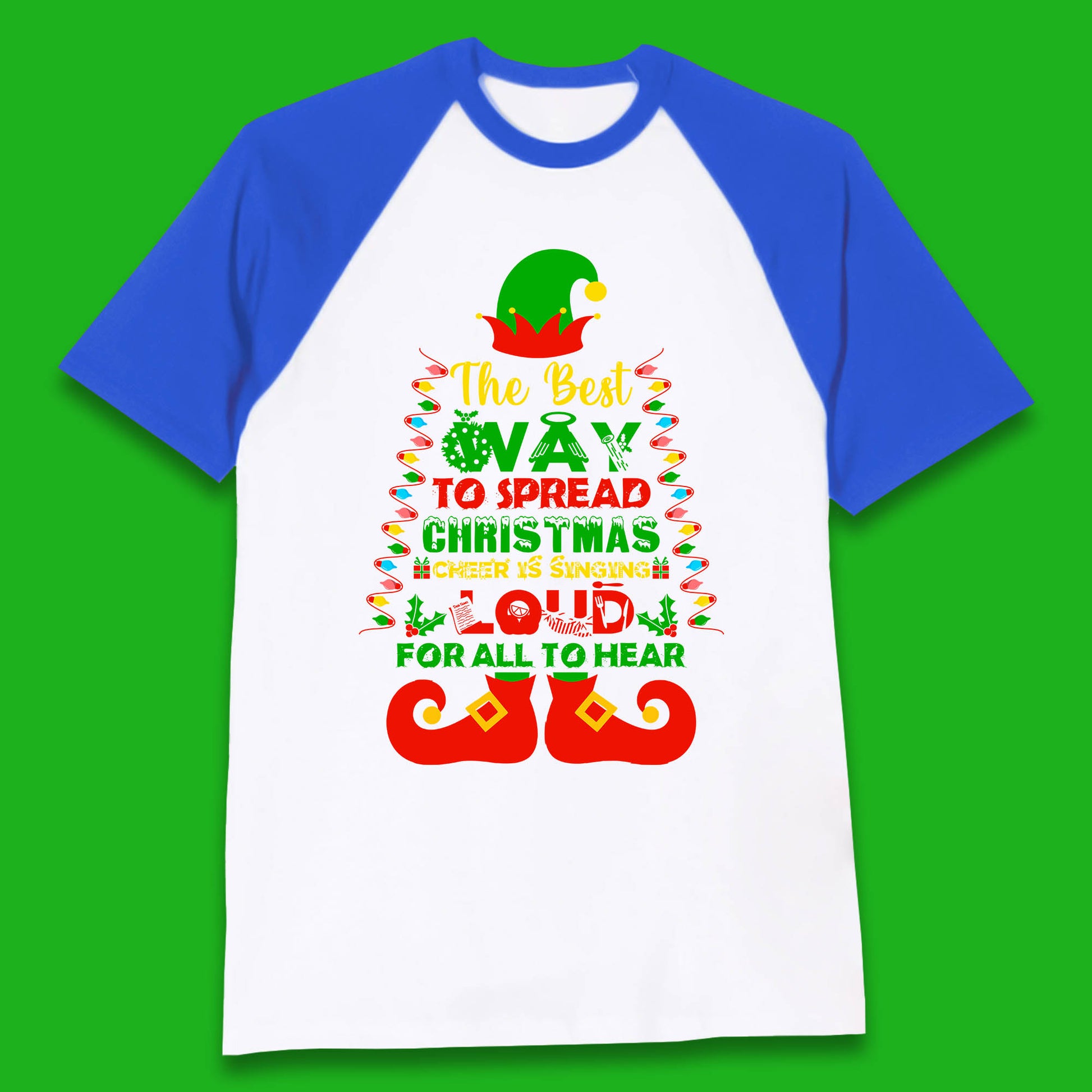 elf christmas quote baseball t shirt