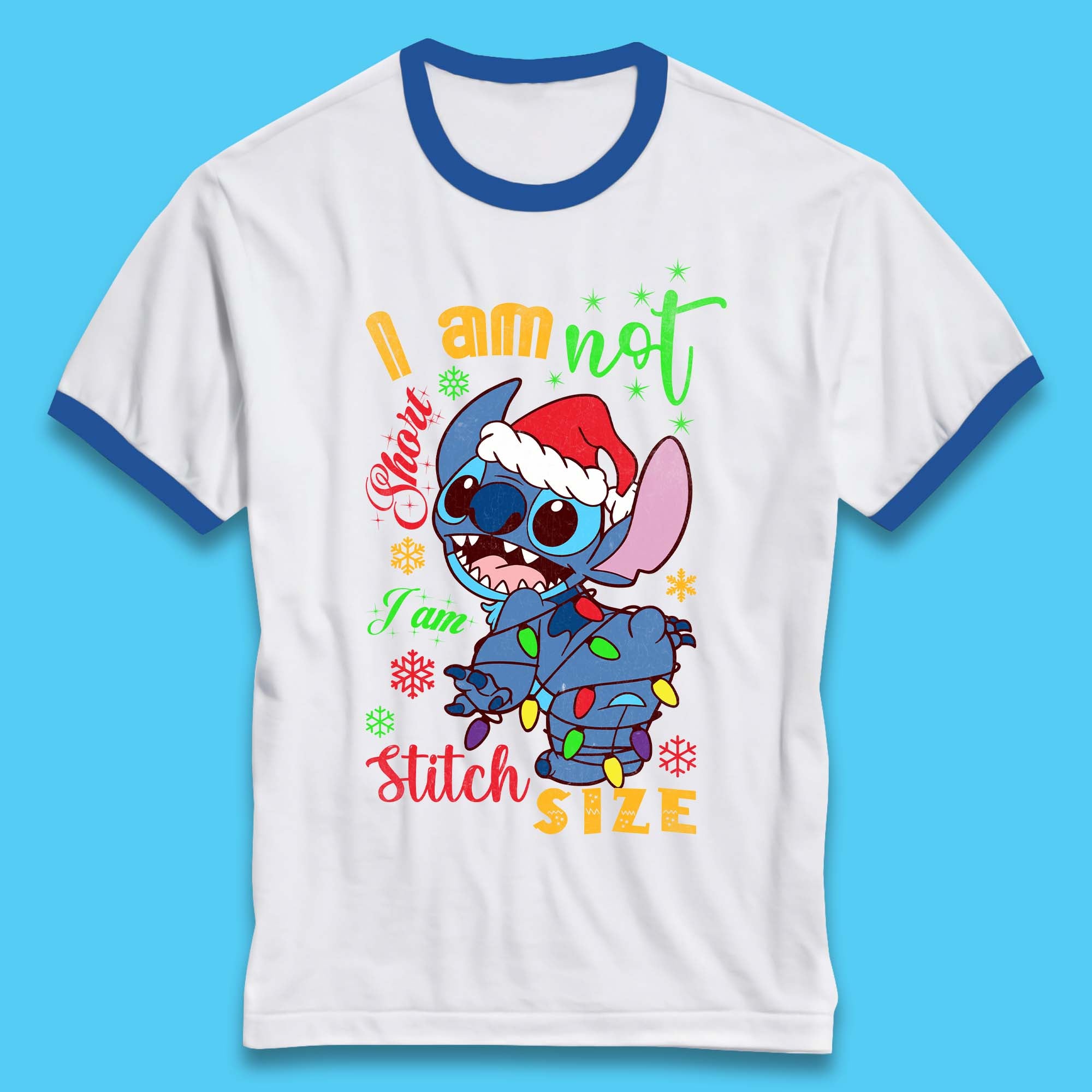 Stitch Size Christmas Ringer T-Shirt