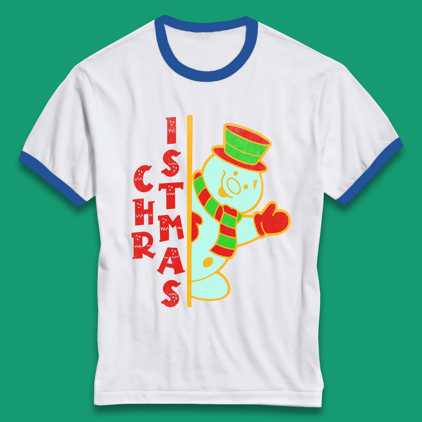 Christmas Snowman Ringer T-Shirt