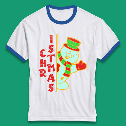 Christmas Snowman Ringer T-Shirt