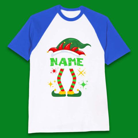 Personalised Elf Christmas Baseball T-Shirt