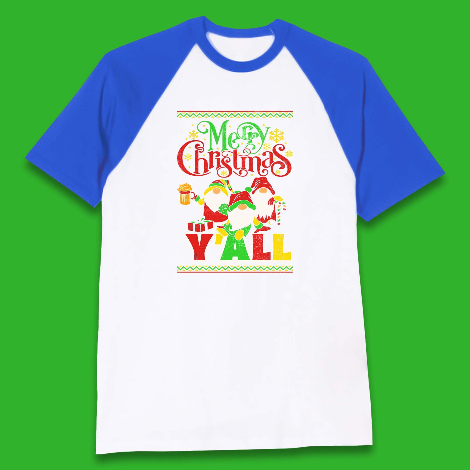 gnomes christmas baseball t shirt
