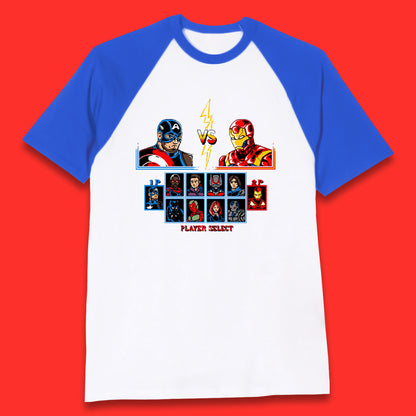 Captain America VS Iron Man Marvel Avengers Superheros Movie Character Panther Widow Thor Baseball T Shirt