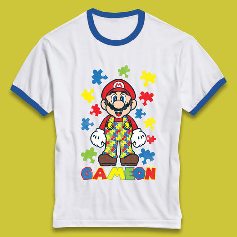 Autism Super Mario Ringer T-Shirt