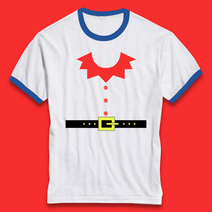 christmas elf costume ringer t shirt
