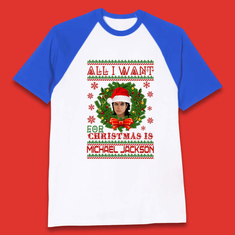 Michael Jackson Christmas Baseball T-Shirt