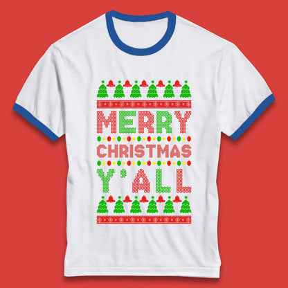 Merry Christmas Y'All Ringer T-Shirt