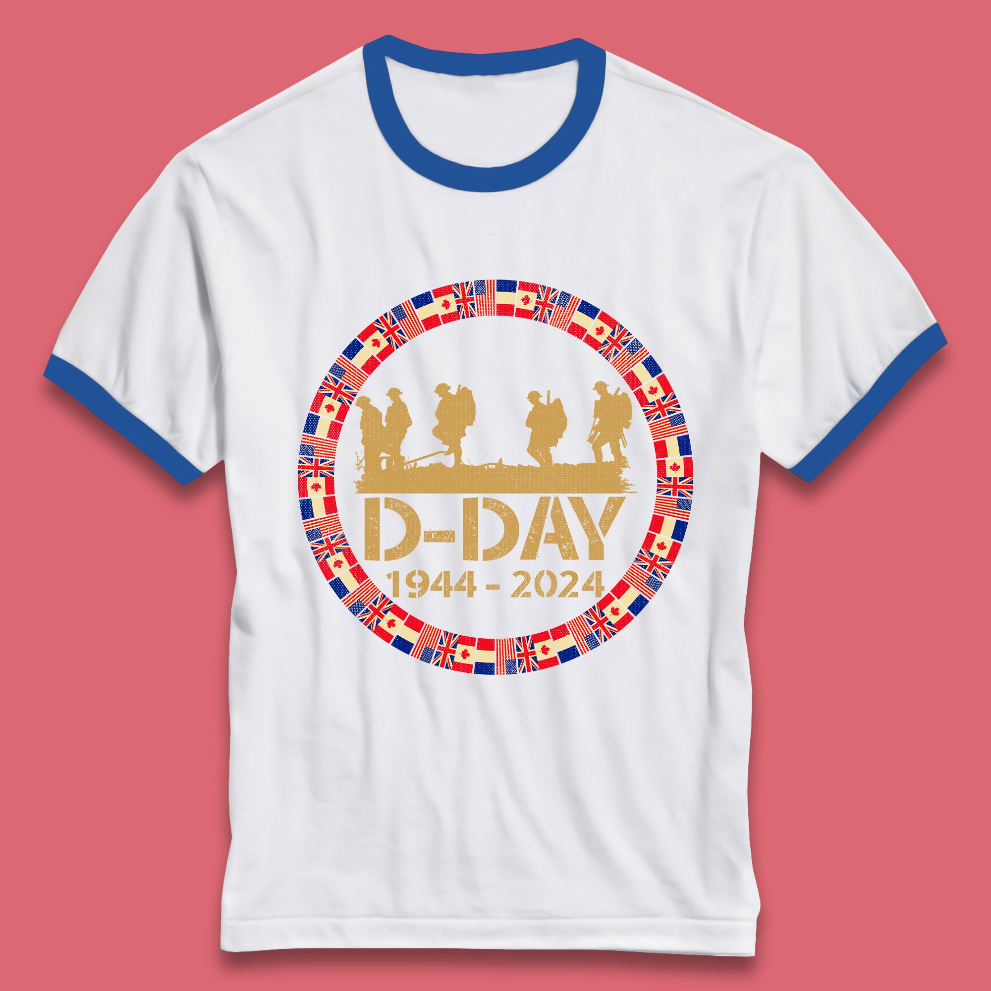 D-Day 1944-2024 Ringer T-Shirt