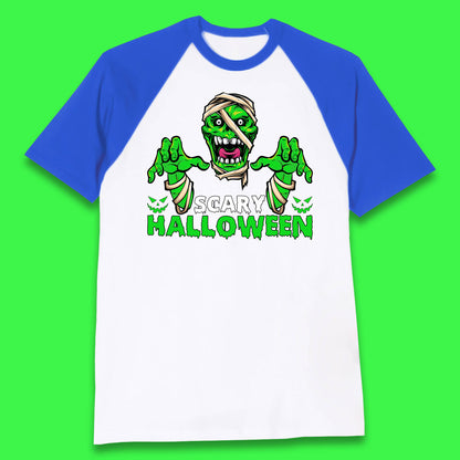 Scary Halloween Skull Zombie Mummy Horror Monster Zombie Hands Scary Vibes Baseball T Shirt