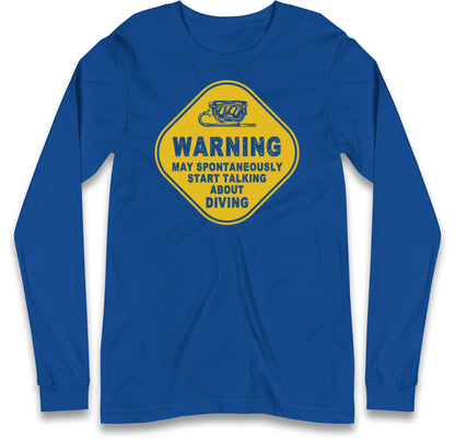 warning diving long sleeve t shirt