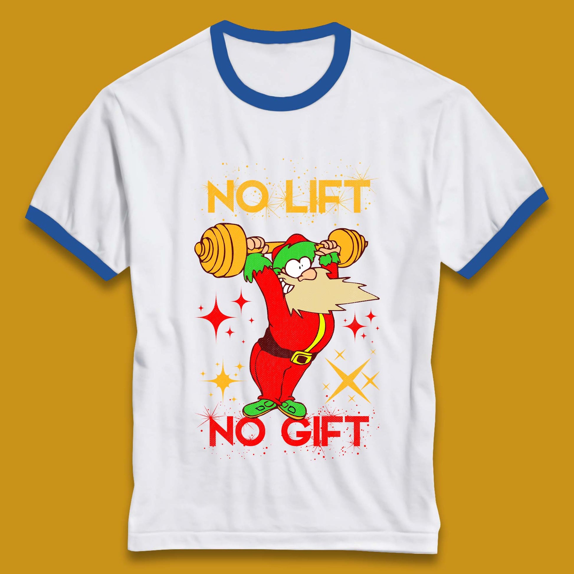 santa workout christmas ringer t shirt