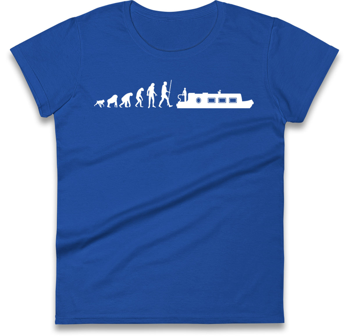 Human Evolution Canal boat Womens T Shirt