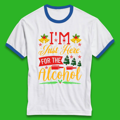 christmas drinking party ringer t shirt