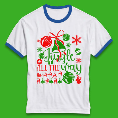 jingle all the way christmas ringer t shirt