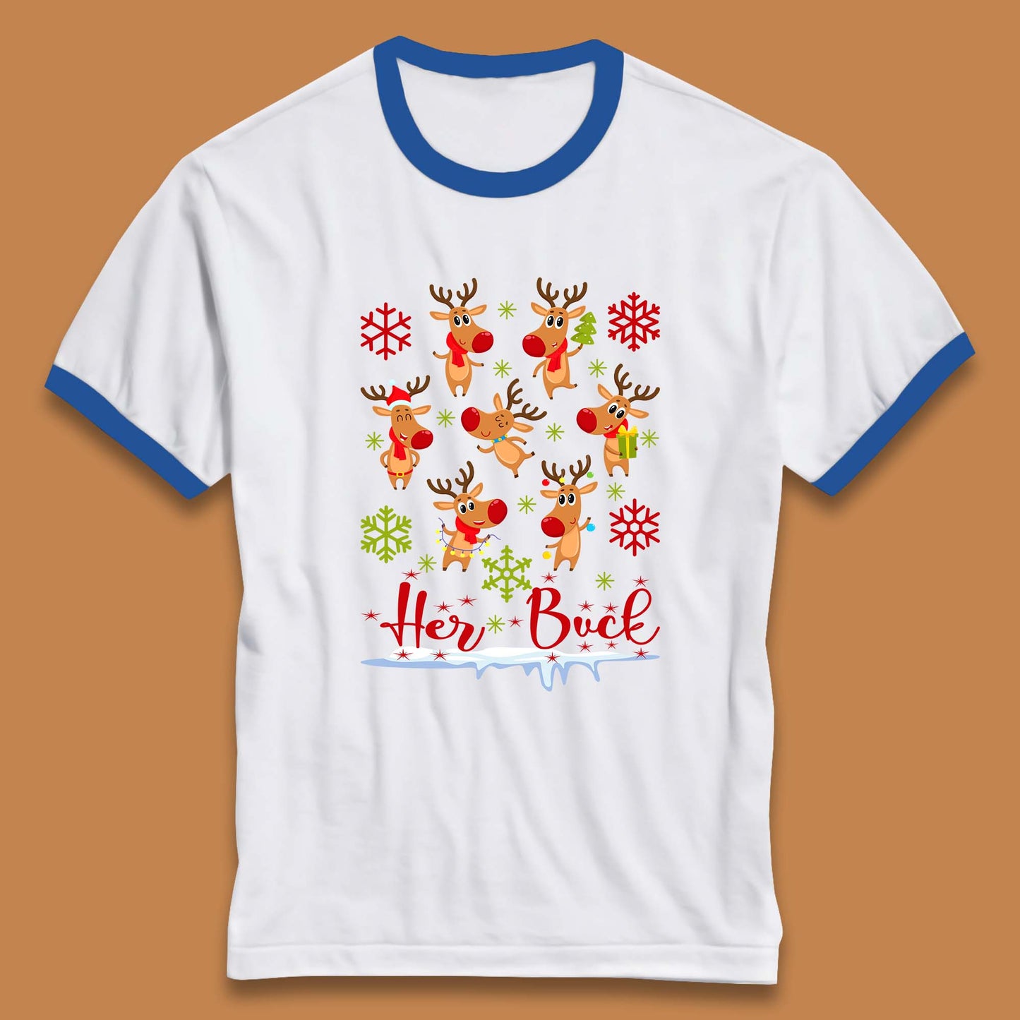 rudolph reindeers ringer t shirt