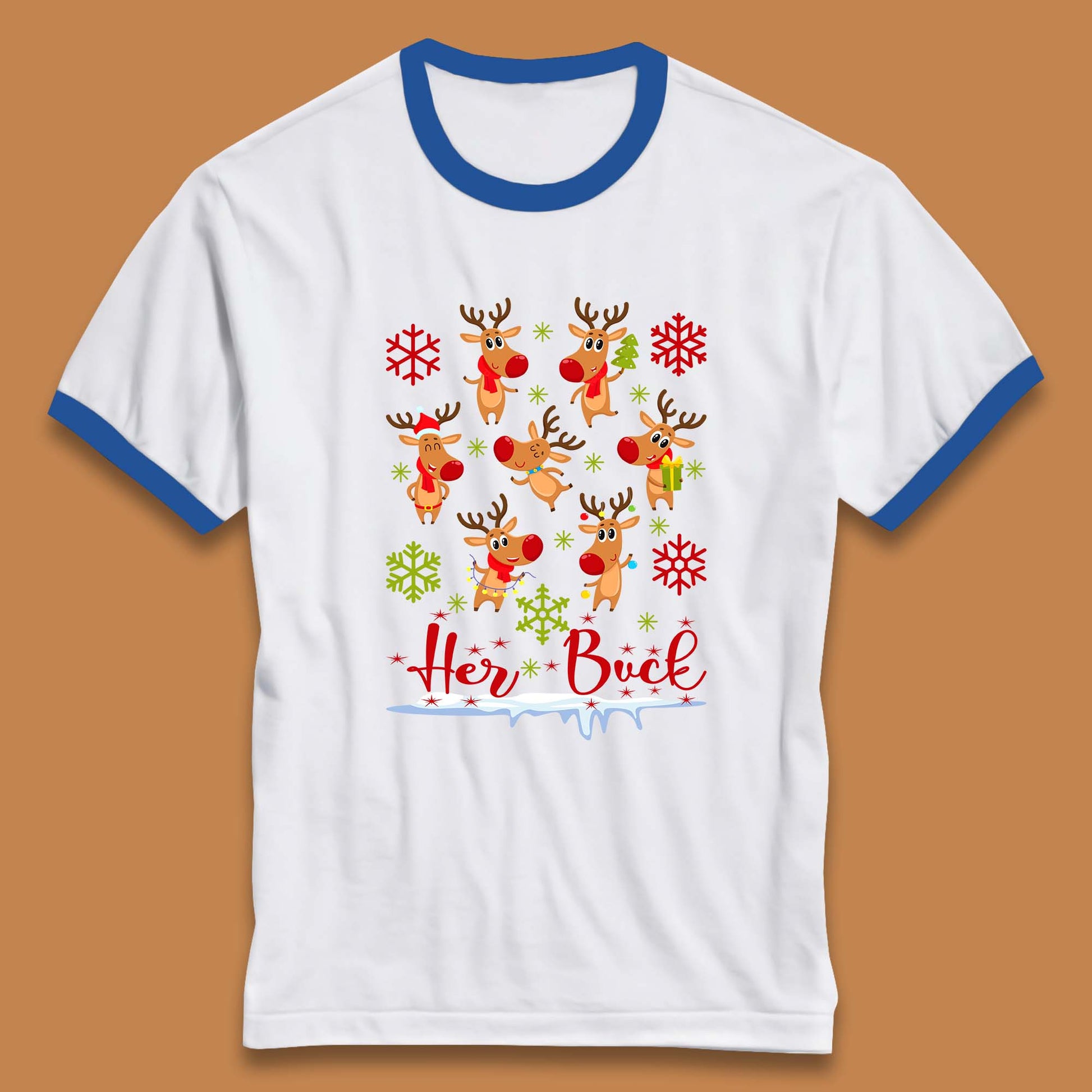 rudolph reindeers ringer t shirt