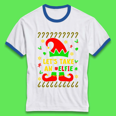 Let's Take An Elfie Christmas Ringer T-Shirt
