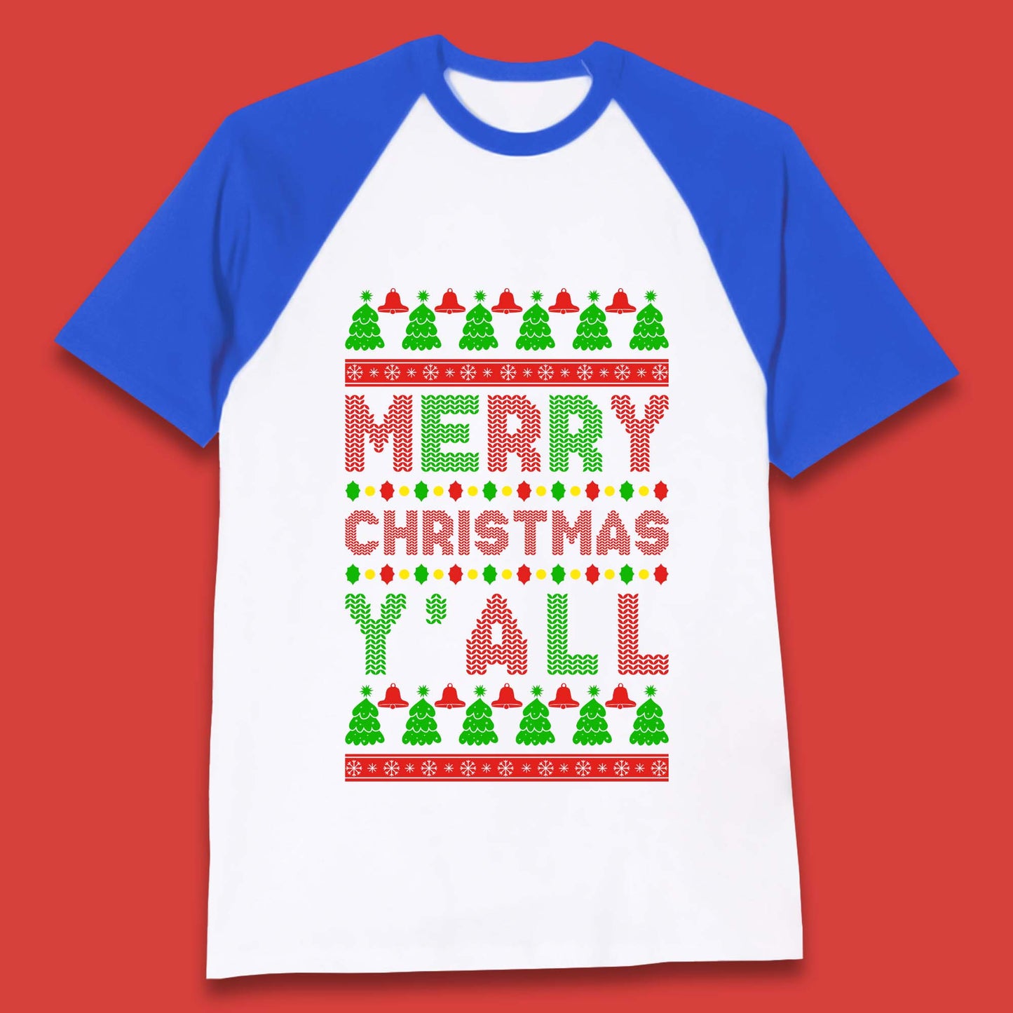 Merry Christmas Y'All Baseball T-Shirt