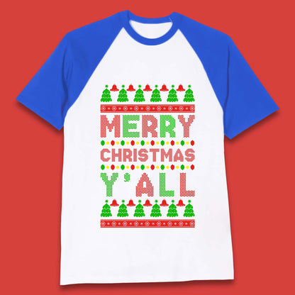 Merry Christmas Y'All Baseball T-Shirt