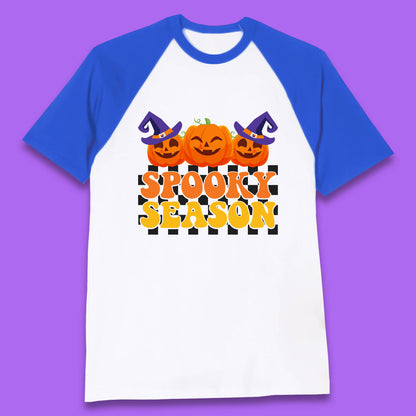 Spooky Season Halloween Jack-O-Lantern Pumpkins Spooky Vibes Baseball T Shirt
