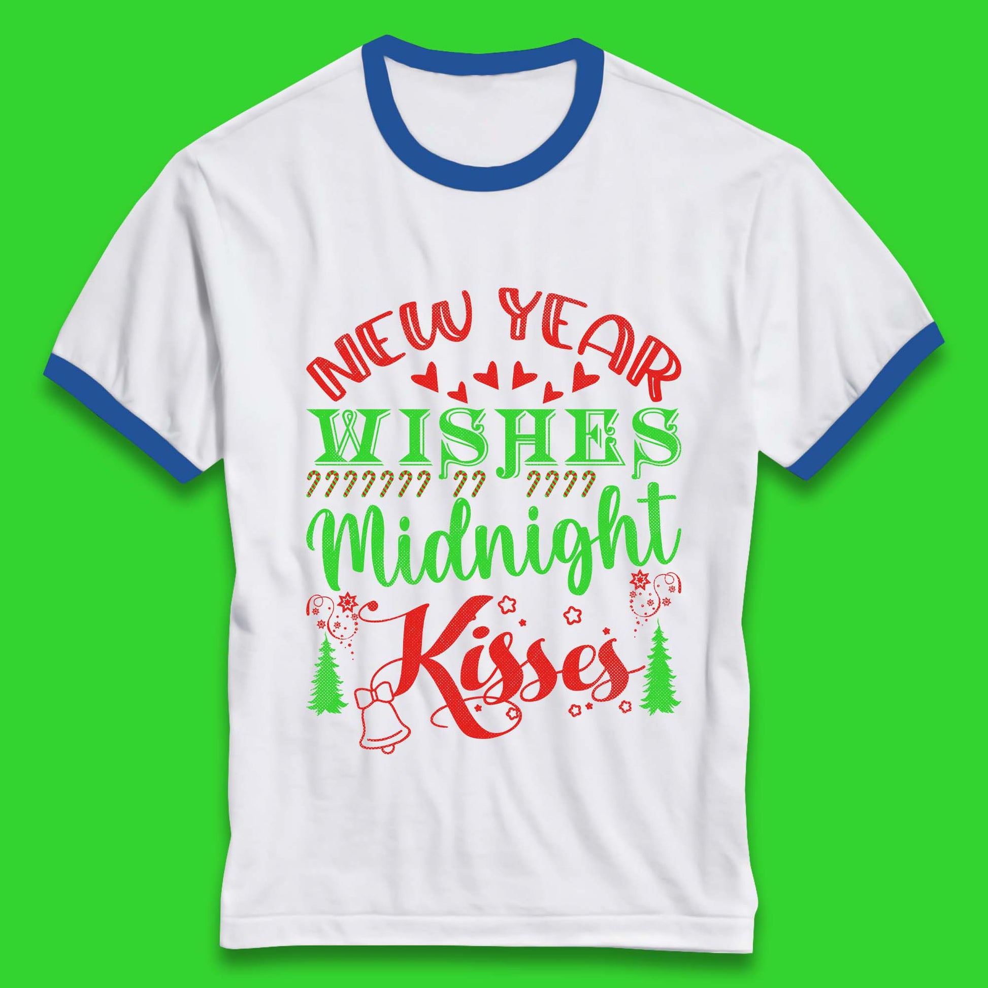 new year wishes christmas ringer t shirt
