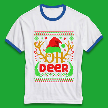 deer antlers christmas ringer t shirt
