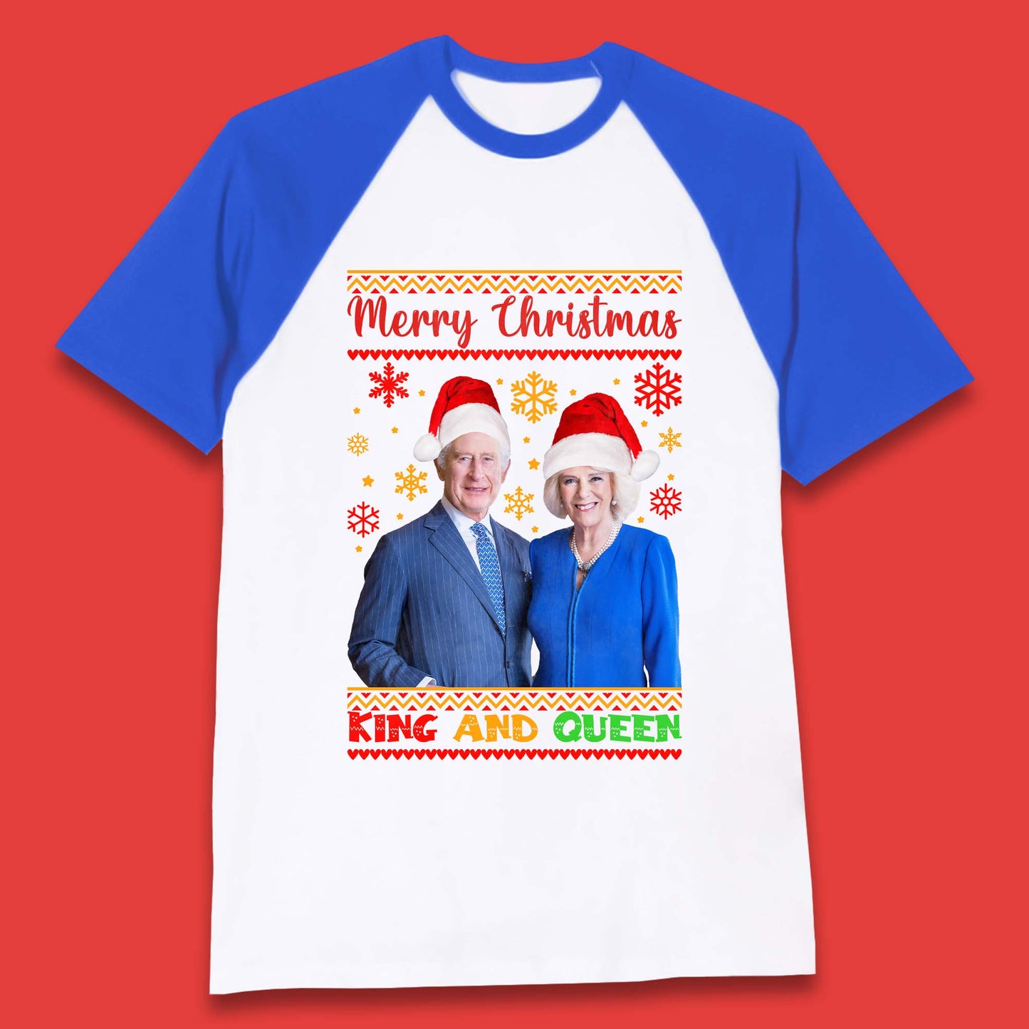 King And Queen Christmas Baseball T-Shirt