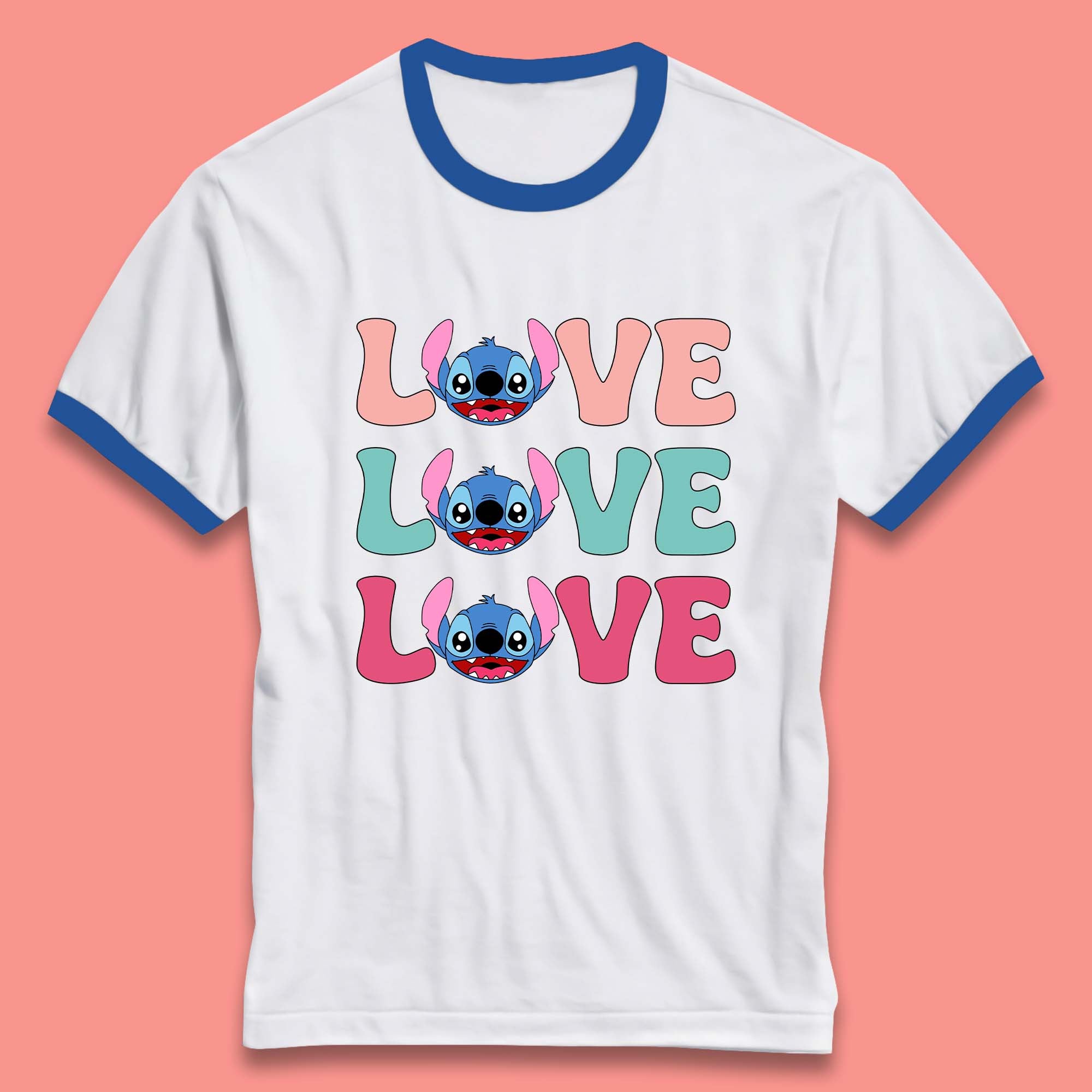 Stitch Love Valentines Ringer T-Shirt