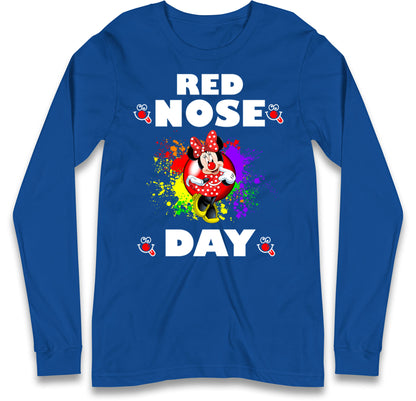 Red Nose Day Minnie Mouse Long Sleeve T Shirt