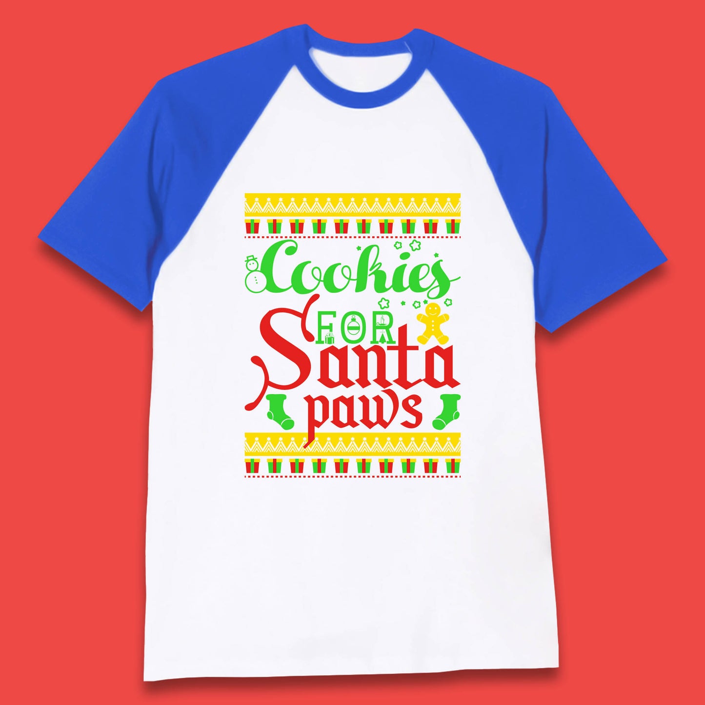 christmas cookies for santa paws baseball t shirt