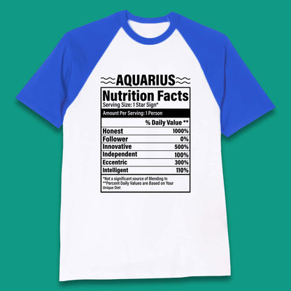 Aquarius Nutrition Facts Baseball T-Shirt