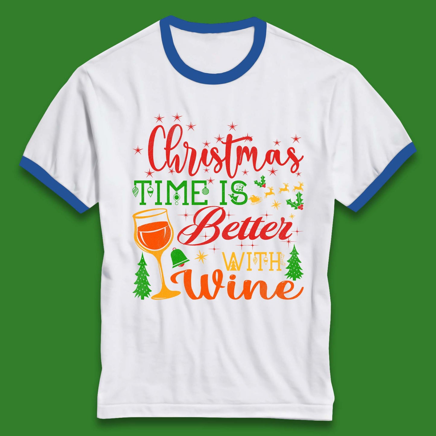 Christmas Wine Ringer T-Shirt