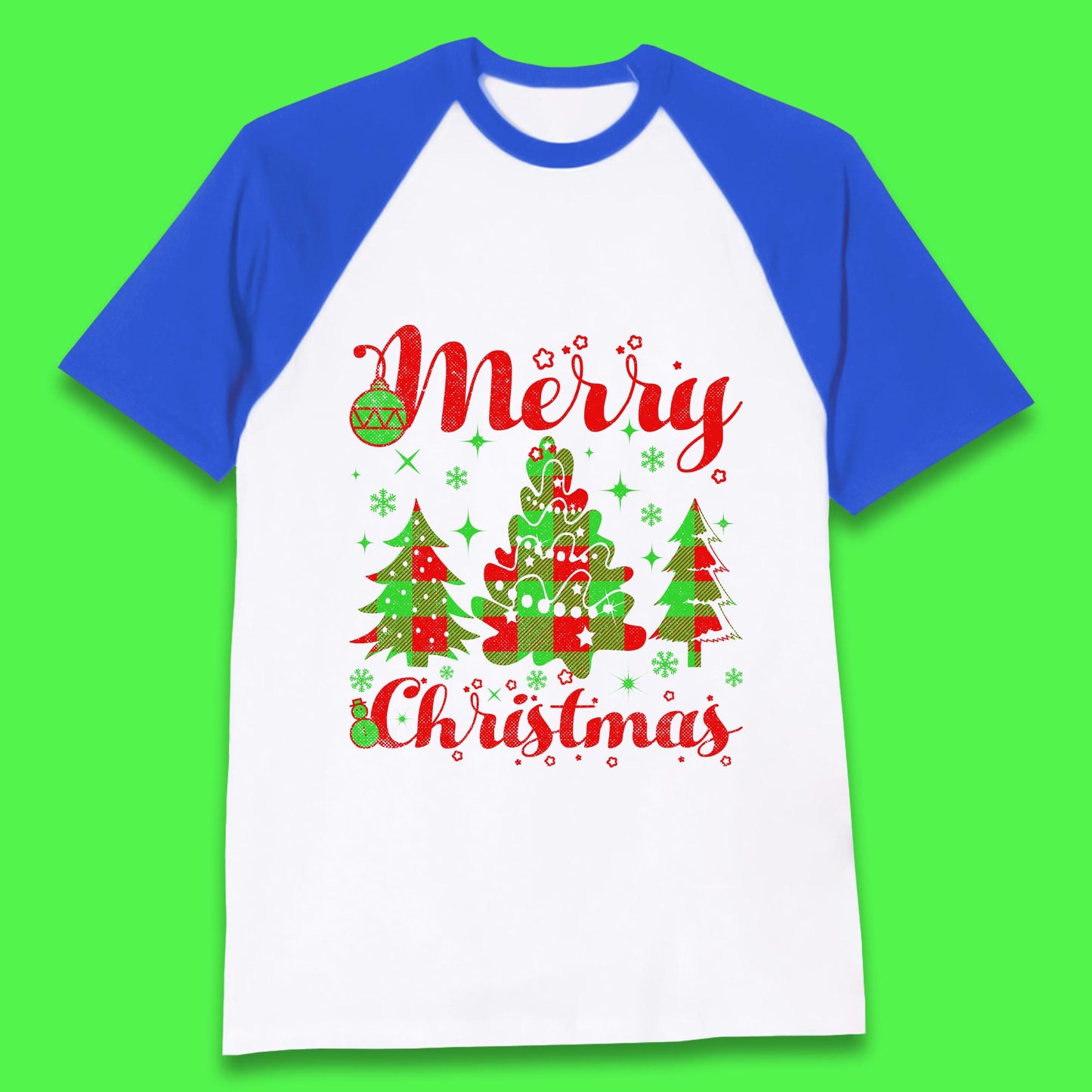 merry christmas trees baseball t shirt