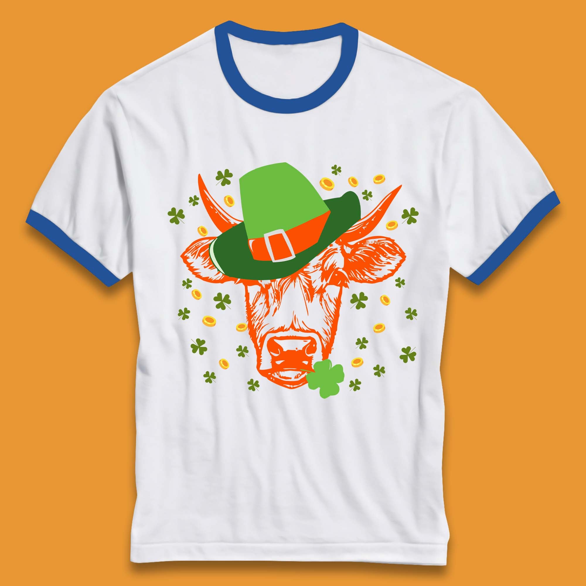 St Patrick's Cow Ringer T-Shirt