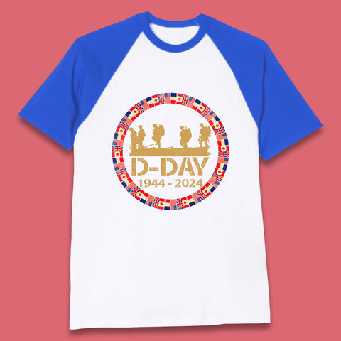 D-Day 1944-2024 Baseball T-Shirt
