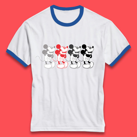 Disney Mickey Mouse Minnie Mouse Face Cartoon Character Disneyland Vacation Trip Disney World Ringer T Shirt