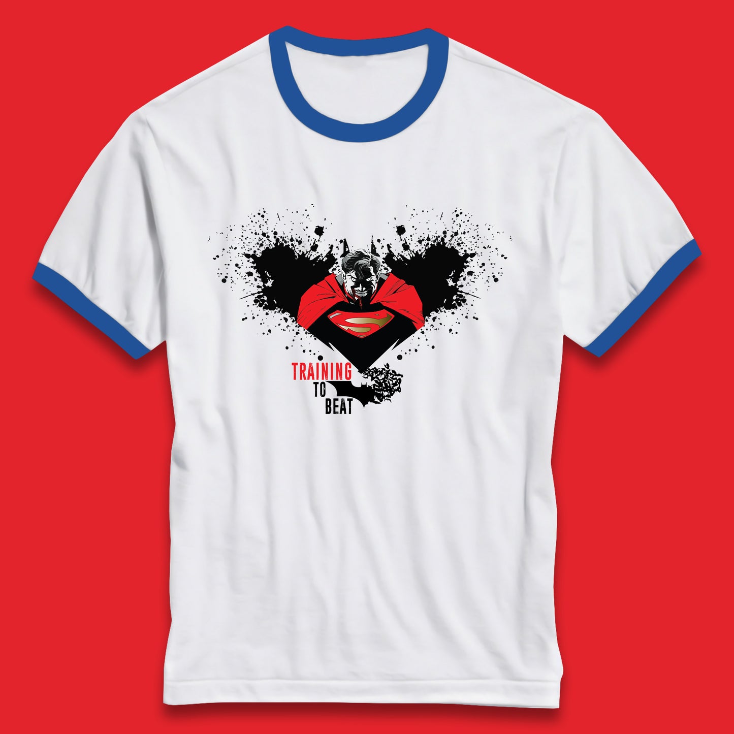 Superheros DC Comics Action Adventure Movie Character Superman And Batman Training To Beat Batman Superman Logo Ringer T Shirt