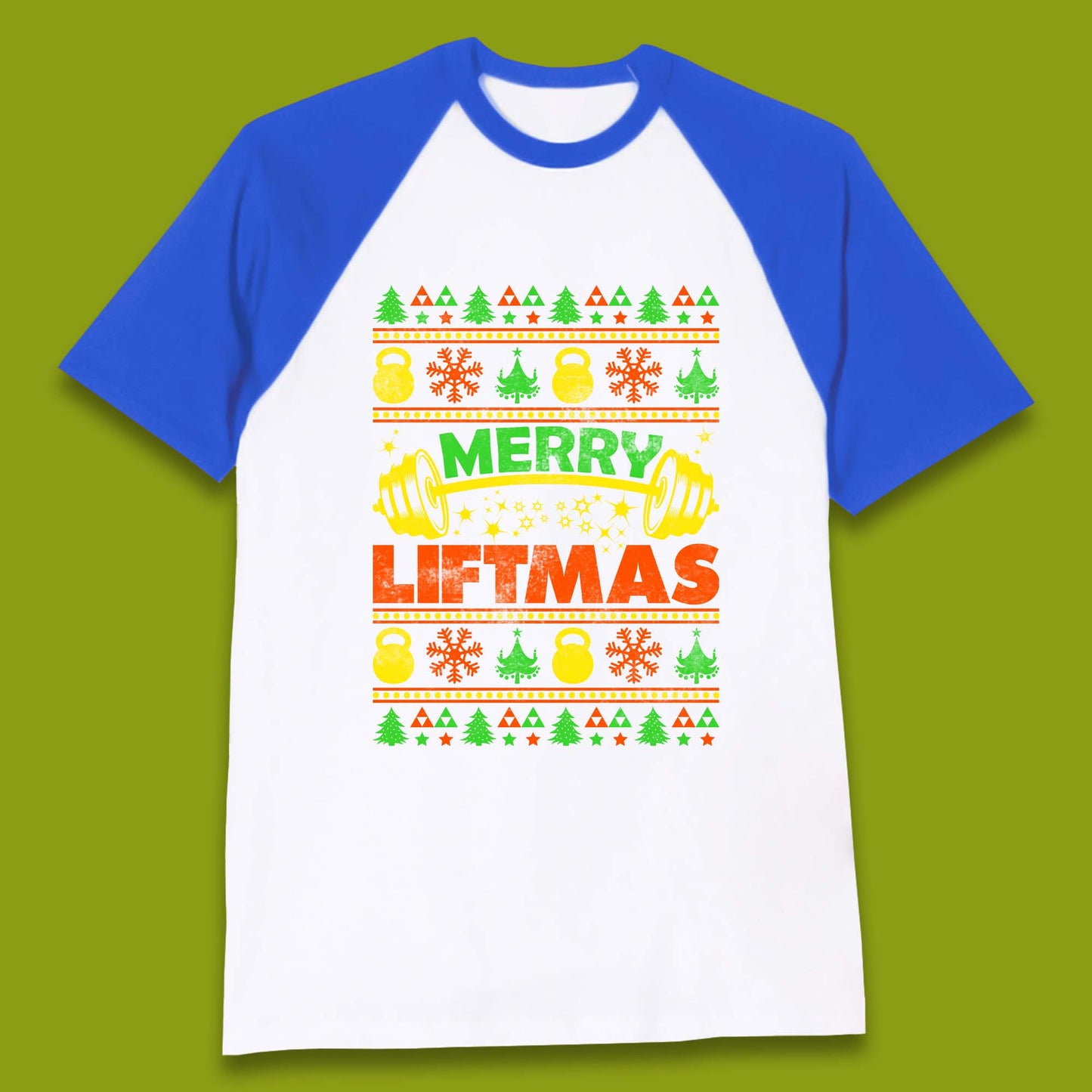 Merry Liftmas Christmas Baseball T-Shirt