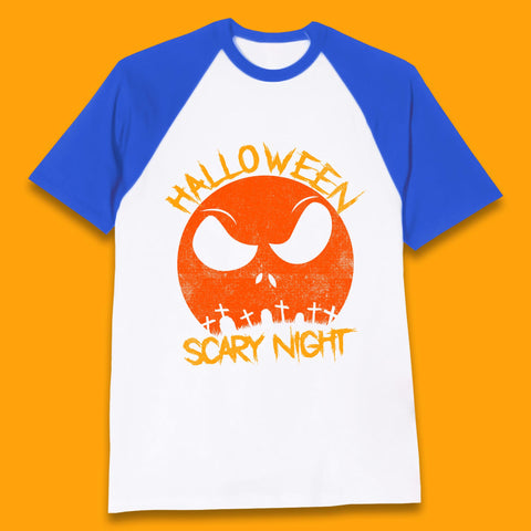 Halloween Scary Night Jack Jack Skellington Face Nightmare Before Christmas Horror Scary Baseball T Shirt