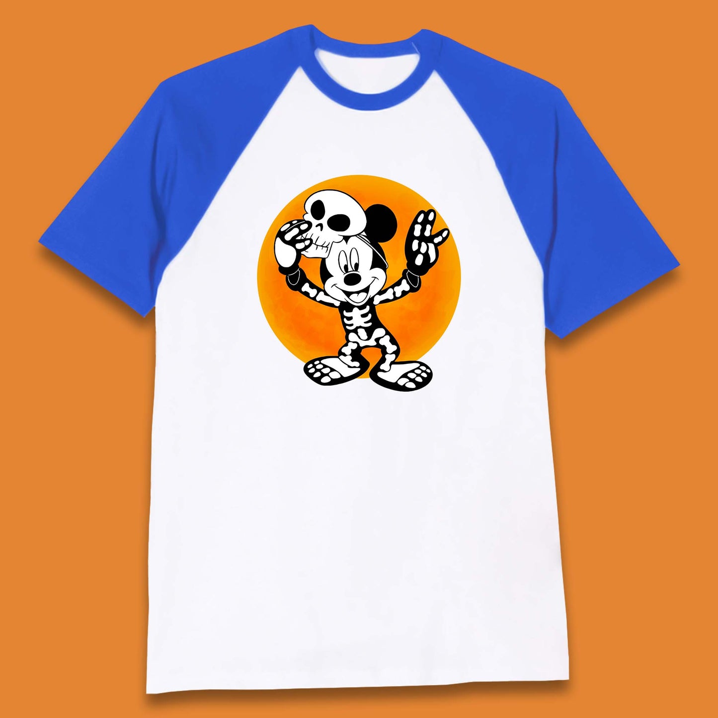 Disney Halloween Mickey Mouse Skelton Costume Disney World Horror Scary Disneyland Trip Baseball T Shirt