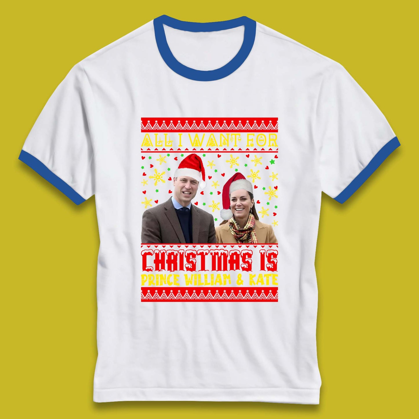 Prince William & Kate Christmas Ringer T-Shirt