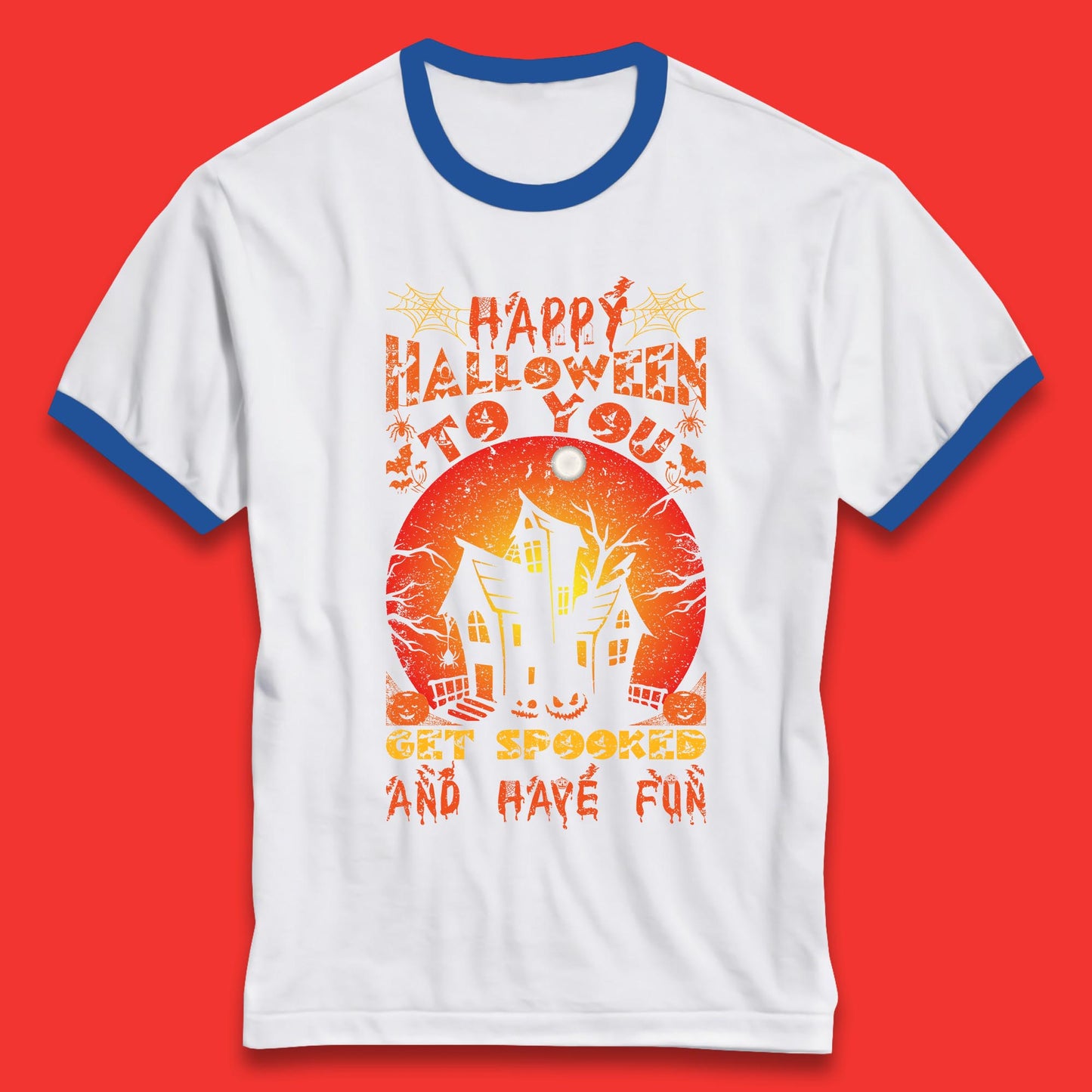 Happy Halloween To You Get Spooked And Have Fun Halloween Horror Hunted House Ringer T Shirt